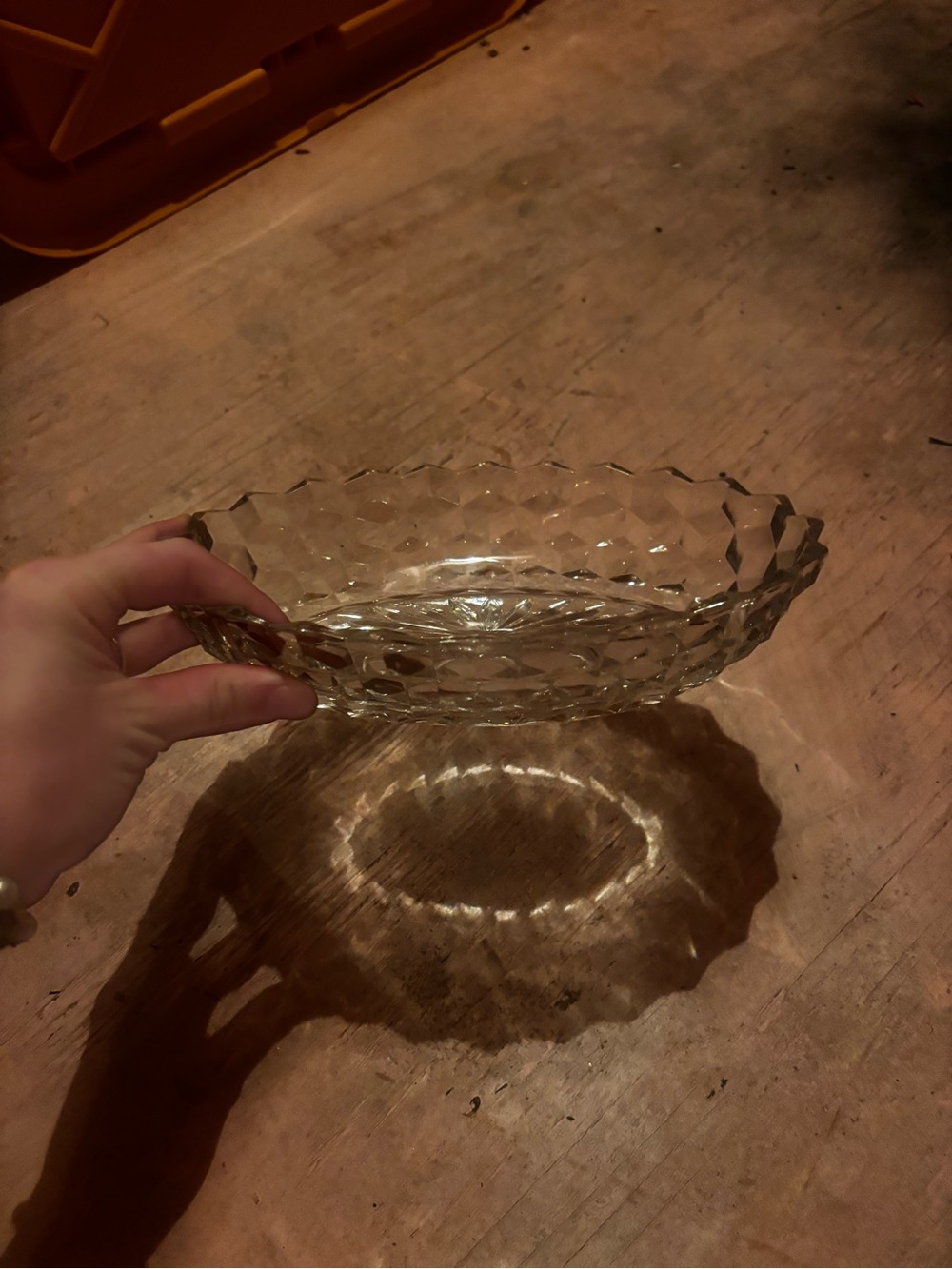 Pressed Glass Oval Serving Dish - Clear